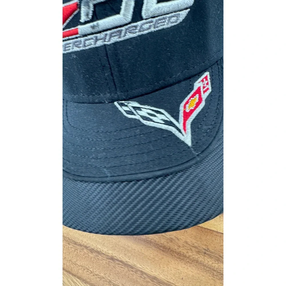 Ralph White Corvette Z06 Supercharged Hat Men Black Racing Carbon Fiber Brim